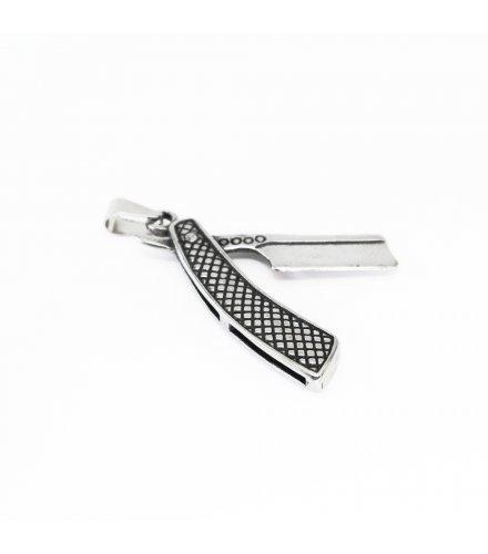 MJ080 - Korean hip hop men's titanium steel pendant razor necklace